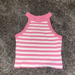 American Eagle pink and white striped tank, size XS